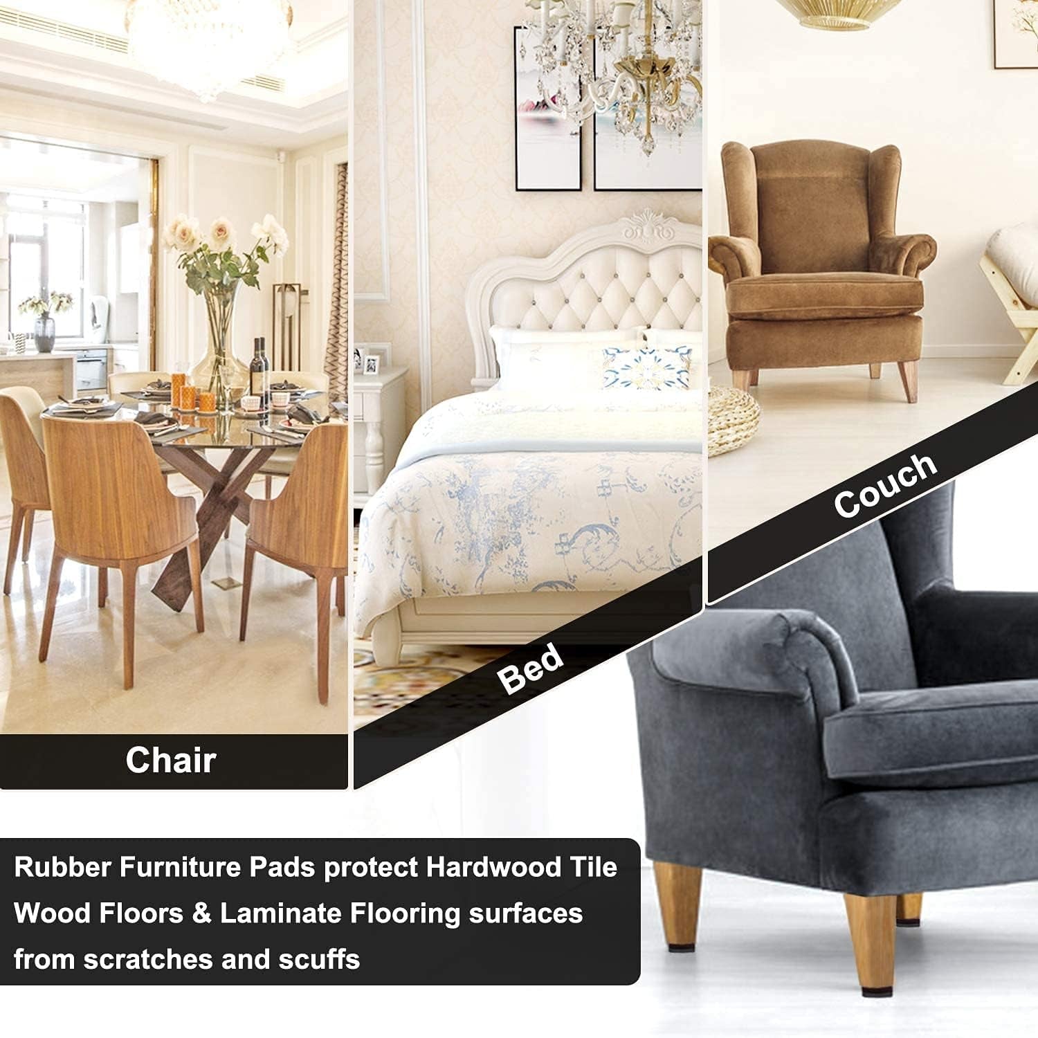 Felt Furniture Pads -32 Pcs Furniture Pads Hardwoods Floors Self Adhesive, Cuttable Felt Chair Pads, anti Scratch Floor Protectors for Furniture Feet Chair Legs, Furniture Felt Pads