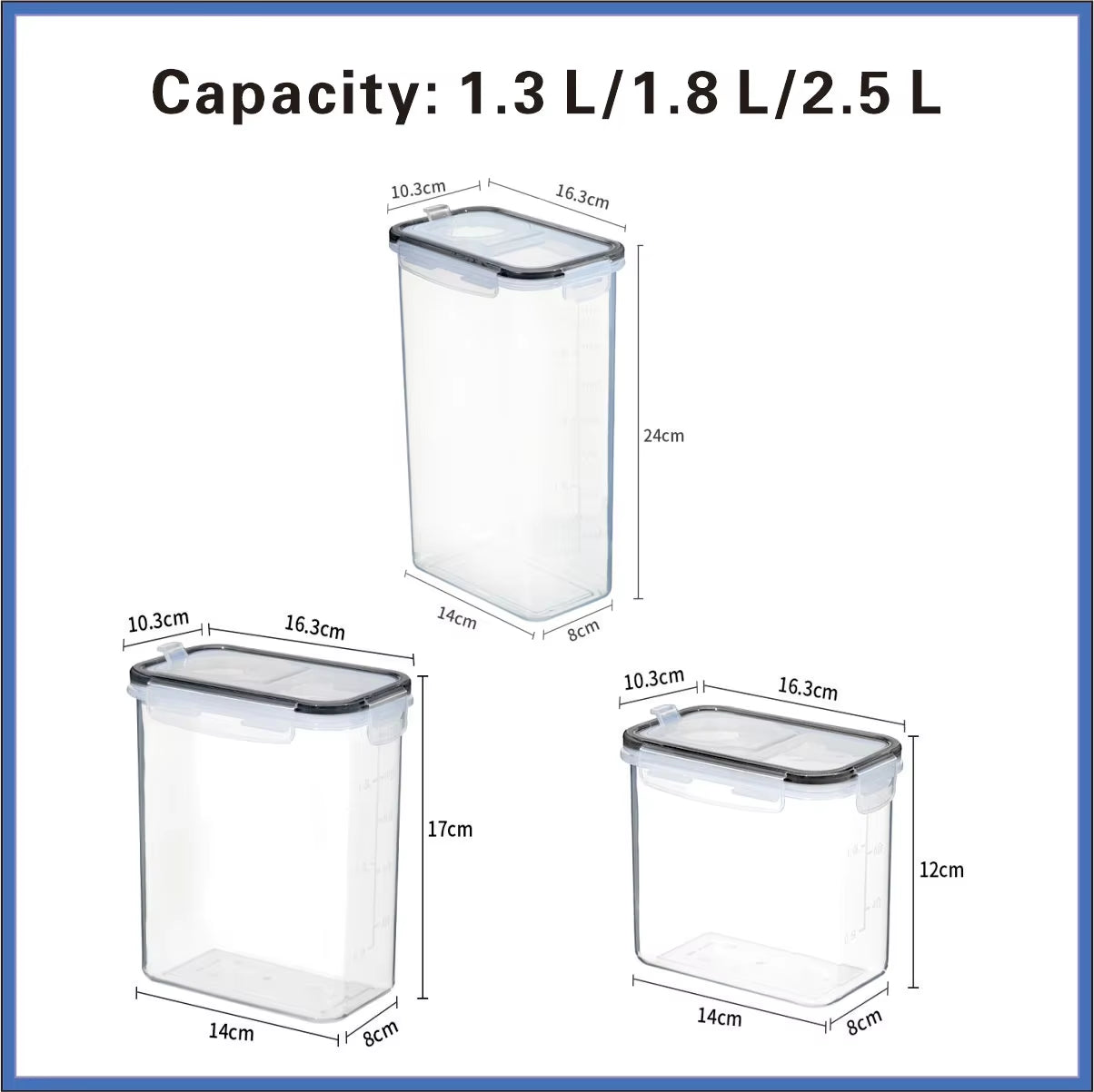 Food Storage Containers with Lids Stackable Treat Box Containers for Kitchen Pantry Organization Containers for Rice Dispenser