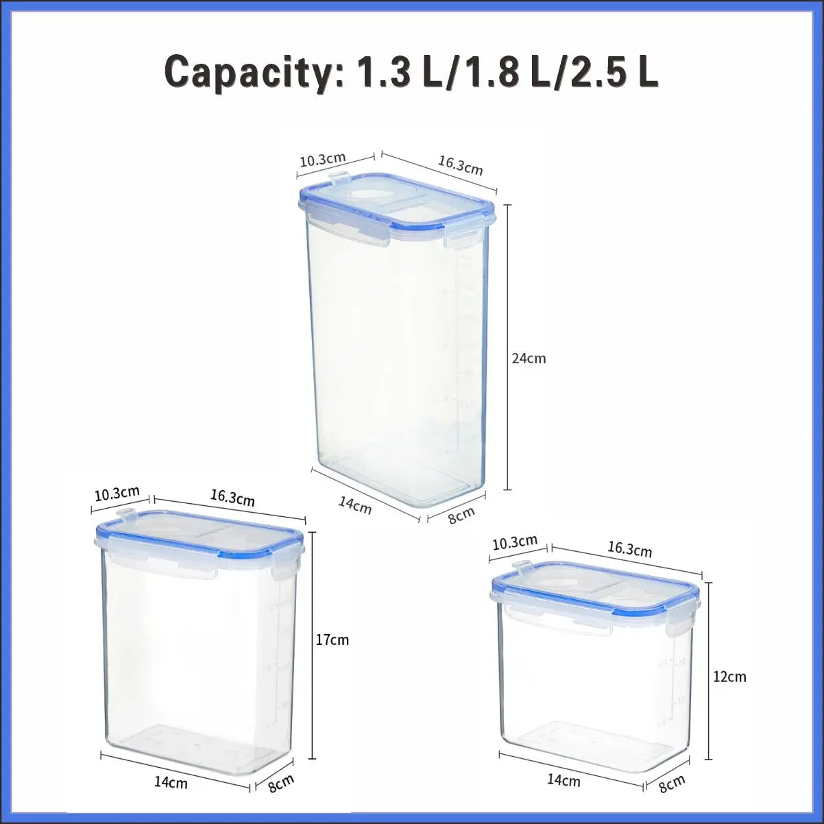 Food Storage Containers with Lids Stackable Treat Box Containers for Kitchen Pantry Organization Containers for Rice Dispenser