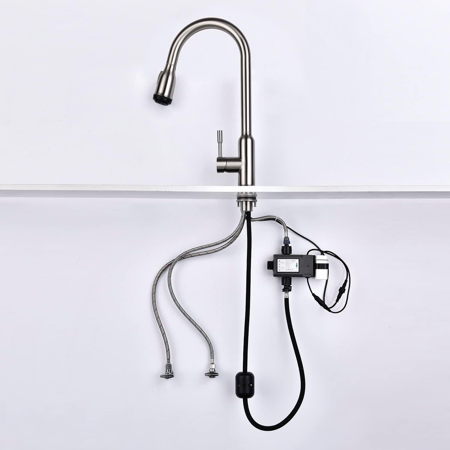 Touchless Kitchen Faucet, Stainless Steel, Brushed Nickel, Sensor, Pull-Down Sprayer, Hands-Free, Modern Style