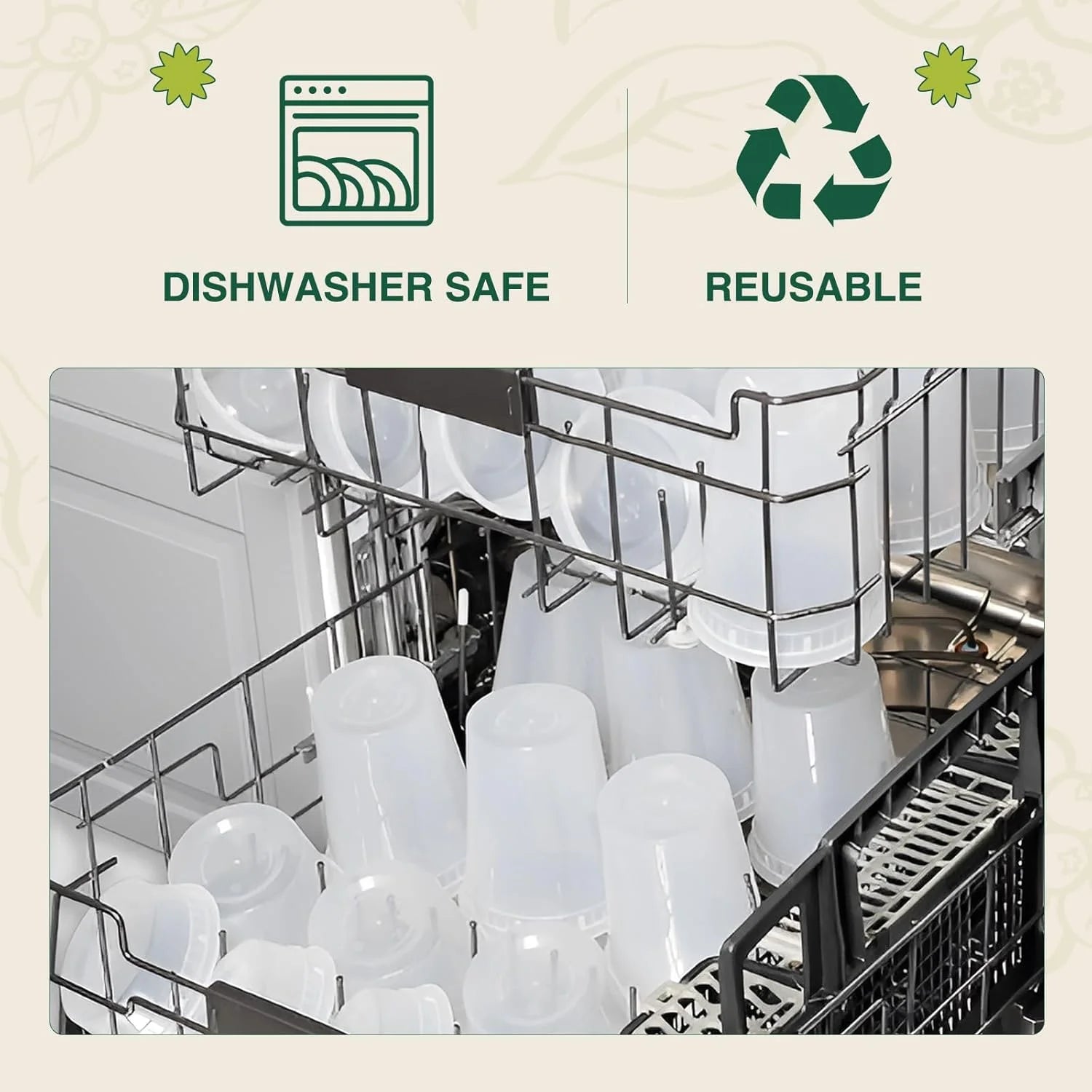 8Oz Deli Containers with Lids 100 Set Stackable Plastic Food Storage Containers with Airtight Lids, Leakproof Freezer Dishwasher Containers for Meal Prep