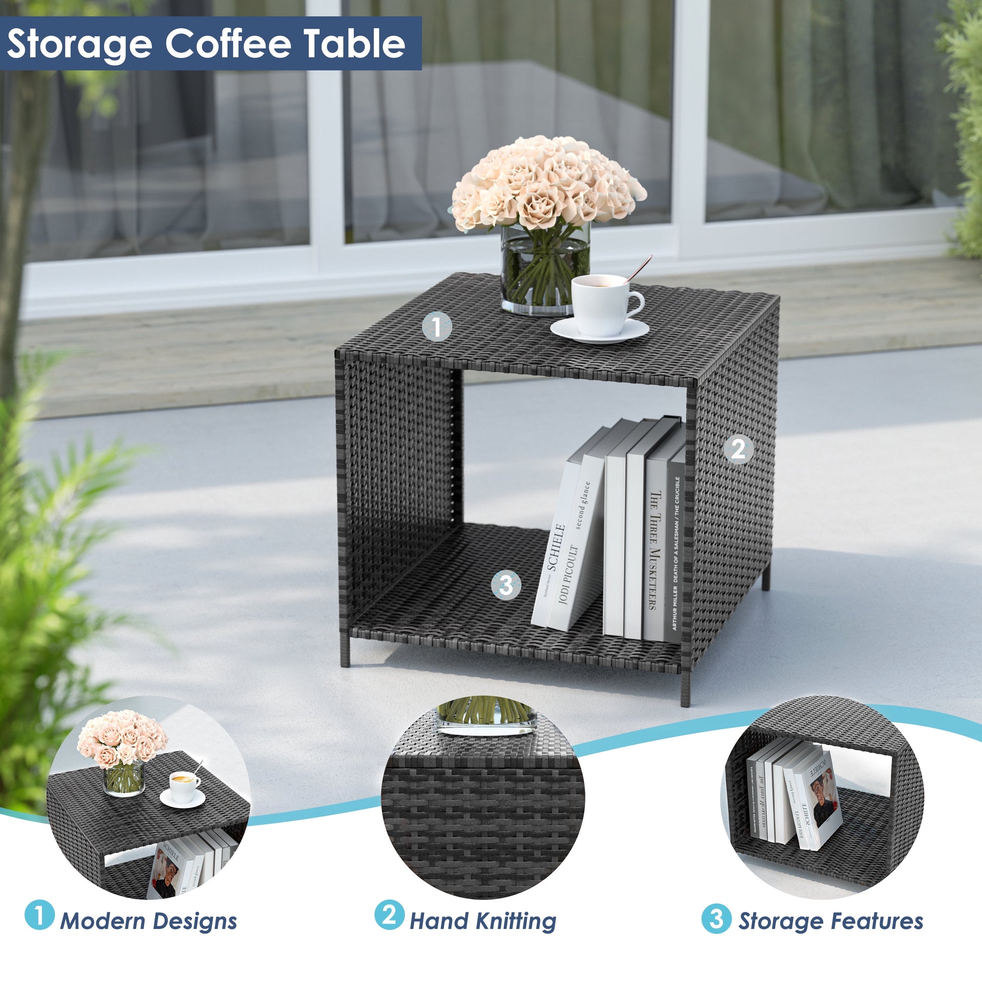 Balcony Furniture 5 Piece Patio Furniture Set, Outdoor Patio Chair , Navy