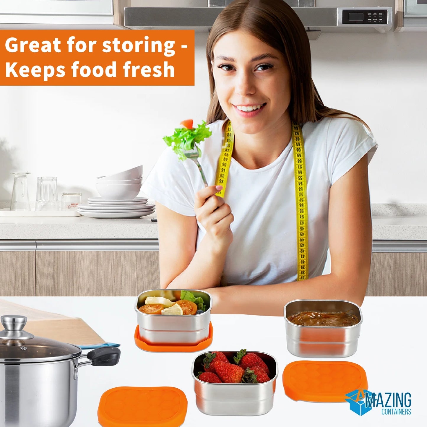 Stainless Steel Snack Containers for Toddlers and Kids, 8 Oz Leak Proof Food Storage Containers with Silicone Lids, Stackable & Reusable Small Metal Lunch Box for Daycare and School- 3 Packs