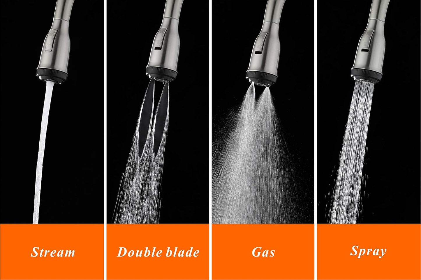 Touchless Kitchen Faucet, Stainless Steel, Brushed Nickel, Sensor, Pull-Down Sprayer, Hands-Free, Modern Style