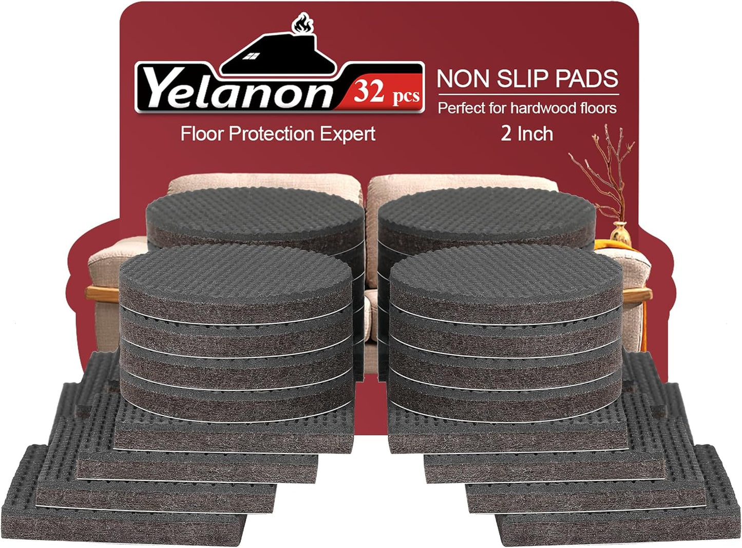 Felt Furniture Pads -32 Pcs Furniture Pads Hardwoods Floors Self Adhesive, Cuttable Felt Chair Pads, anti Scratch Floor Protectors for Furniture Feet Chair Legs, Furniture Felt Pads