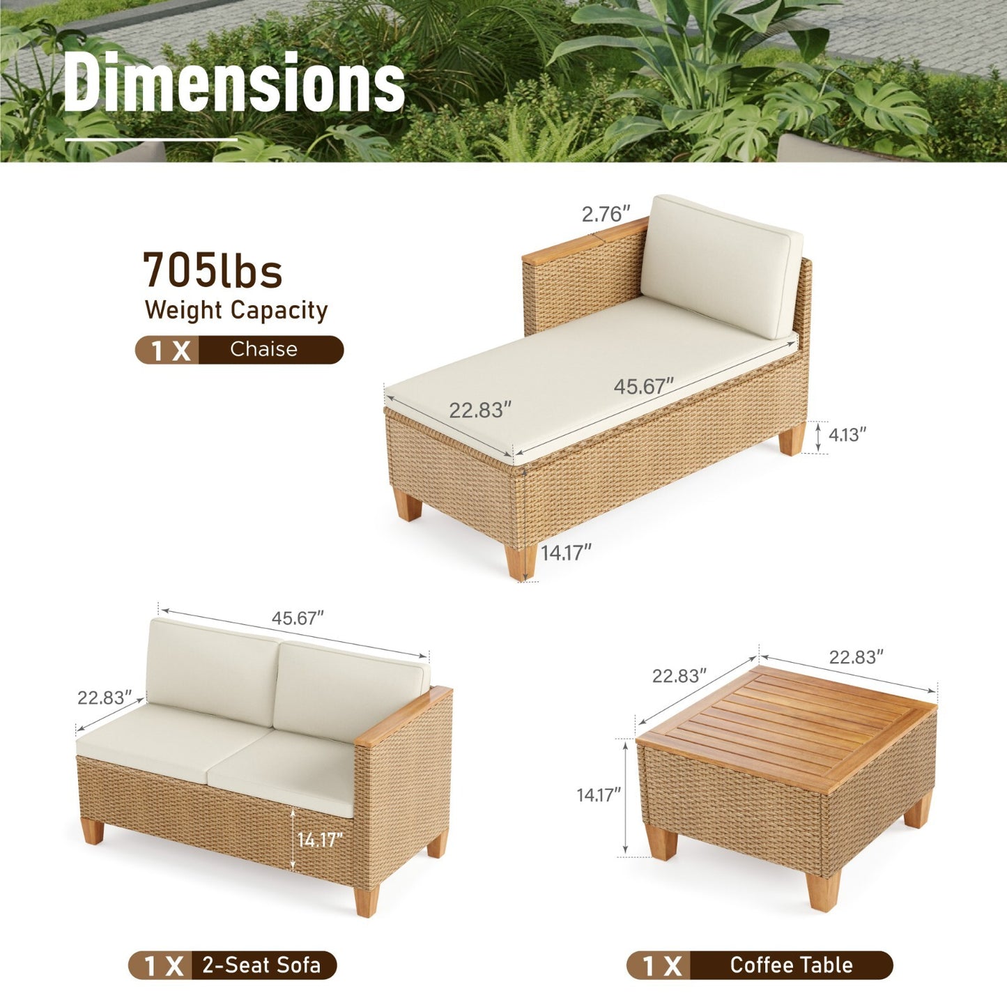 Wicker Furniture Outdoor Furniture Patio Conversation Set Outdoor Rattan Sofa