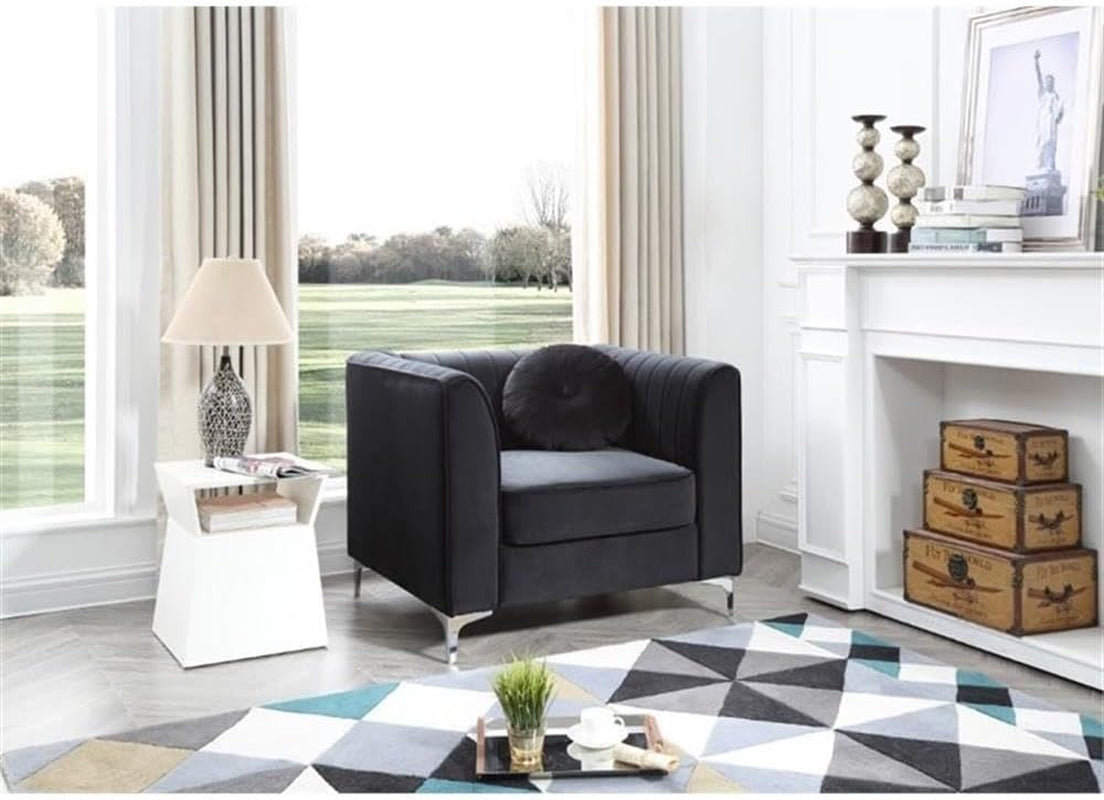 Delray Velvet Chair in Black