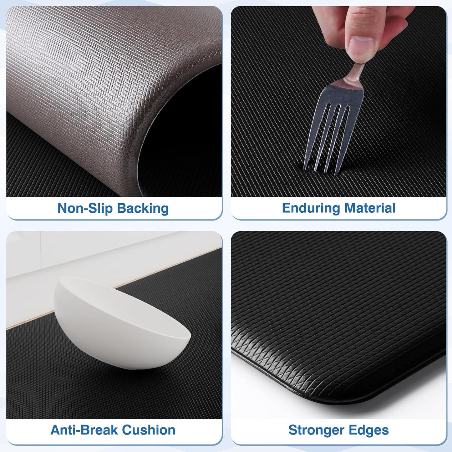 Kitchen Mats, 2PCS Kitchen Rugs, Cushioned anti Fatigue Kitchen Mats for Floor,