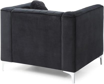 Delray Velvet Chair in Black