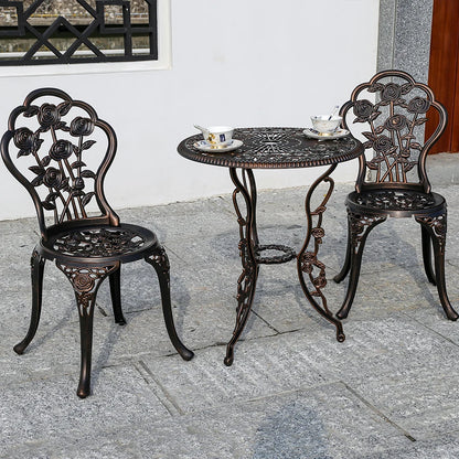 Outdoor Table and Chair 3-Piece Set Balcony Furniture Metal Furniture Cast Aluminum Garden Furniture Patio Table and Chairs