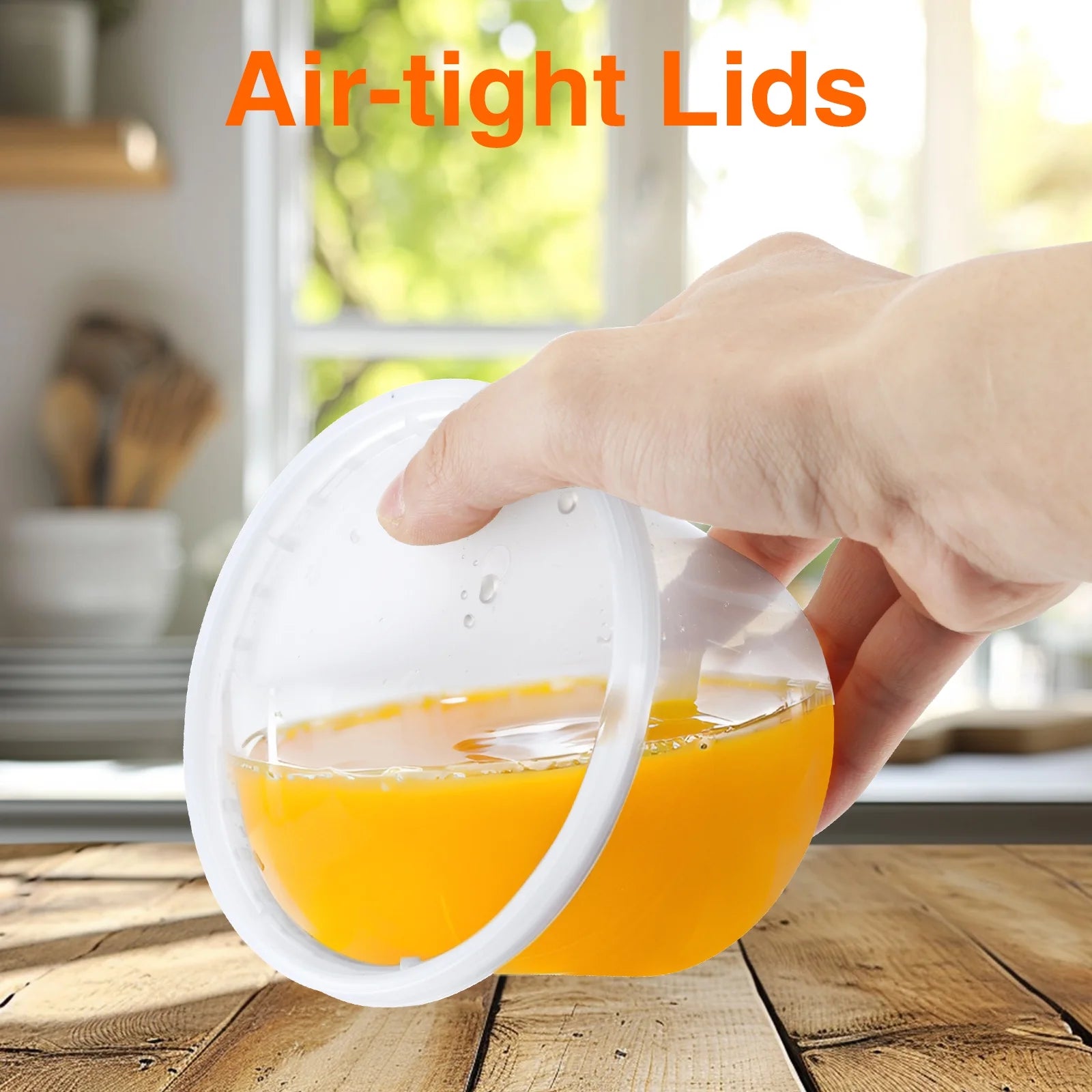 8Oz Deli Containers with Lids 100 Set Stackable Plastic Food Storage Containers with Airtight Lids, Leakproof Freezer Dishwasher Containers for Meal Prep