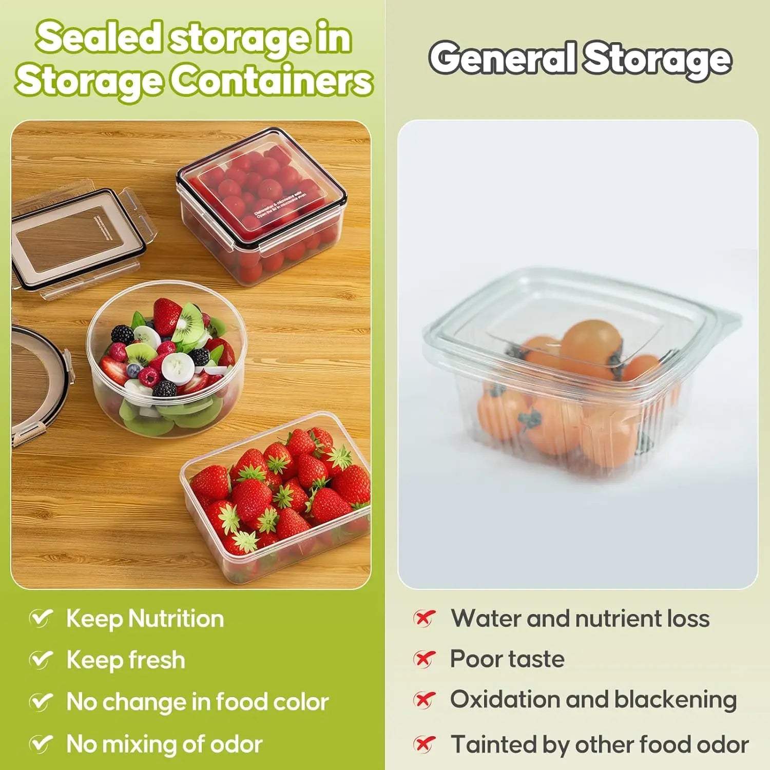 42 PCS Food Storage Containers with Lids (21 Containers & 21 Lids) - Reusable Plastic Food Containers for Kitchen Storage
