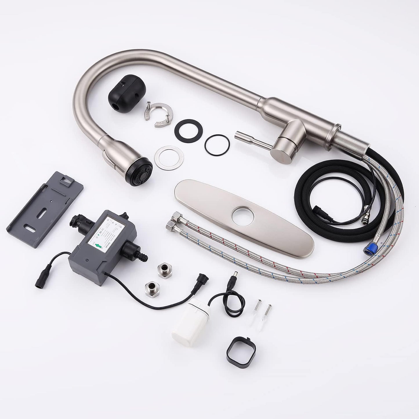 Touchless Kitchen Faucet, Stainless Steel, Brushed Nickel, Sensor, Pull-Down Sprayer, Hands-Free, Modern Style