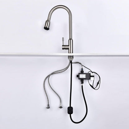 Touchless Kitchen Faucet, Stainless Steel, Brushed Nickel, Sensor, Pull-Down Sprayer, Hands-Free, Modern Style