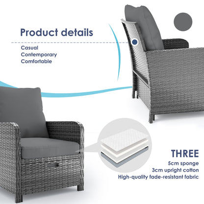 Balcony Furniture 5 Piece Patio Furniture Set, Outdoor Patio Chair , Navy