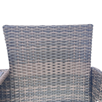 Wicker Patio Conversation Furniture Set, Outdoor Furniture Set with Removable Cushions & Table, Temp
