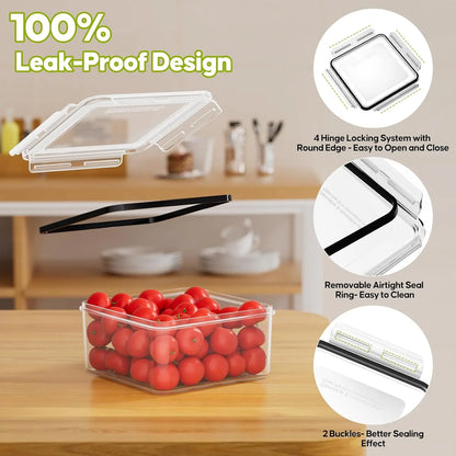 42 PCS Food Storage Containers with Lids (21 Containers & 21 Lids) - Reusable Plastic Food Containers for Kitchen Storage