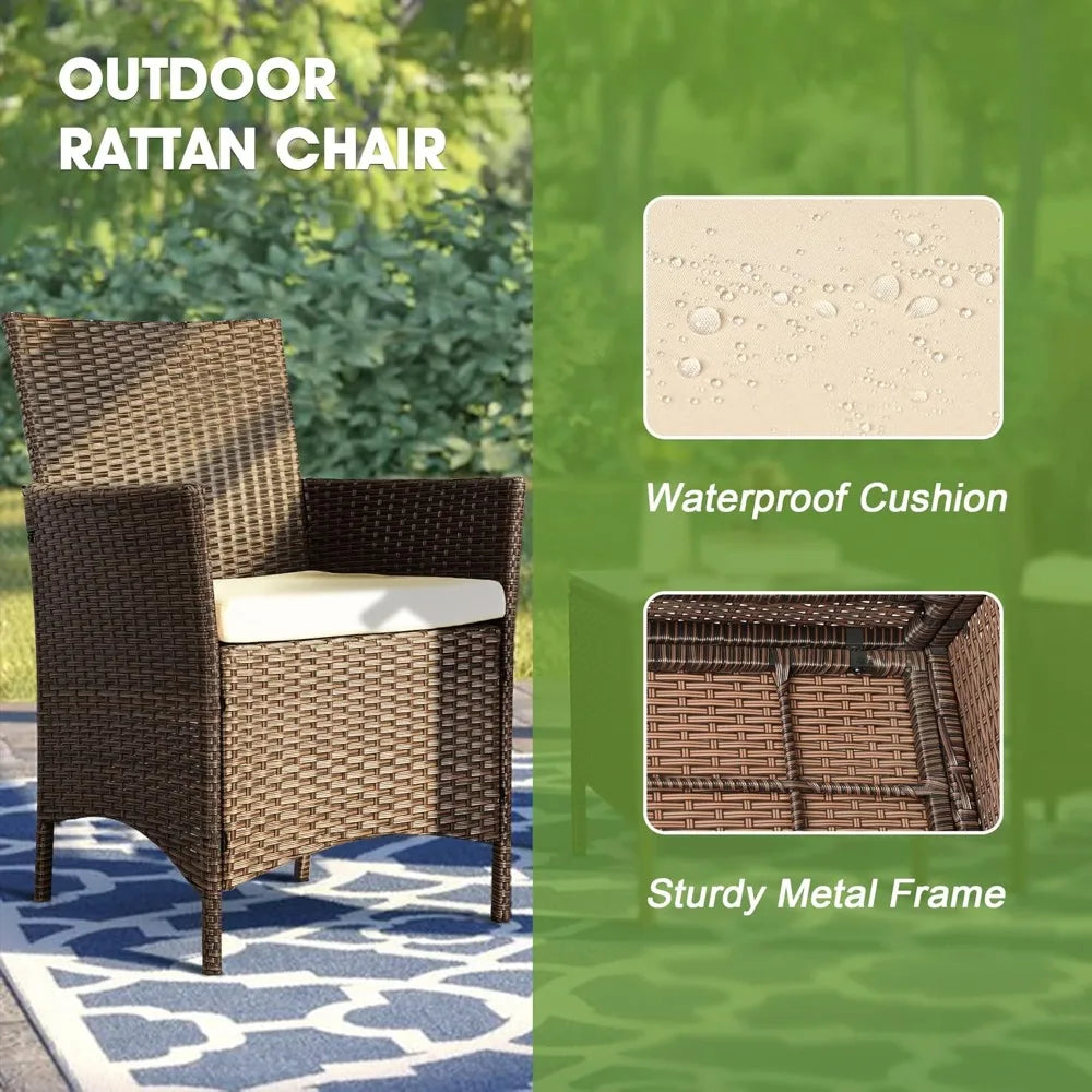 3 Pieces Patio Furniture Sets,Wicker Patio Set,Pe Rattan Patio Furniture,Patio Bistro Sets,Porch Furniture,Outdoor Conversation