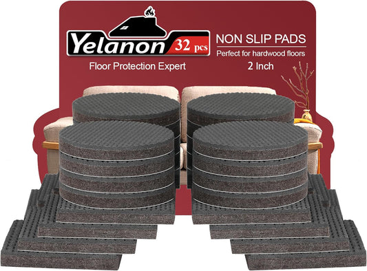 Felt Furniture Pads -32 Pcs Furniture Pads Hardwoods Floors Self Adhesive, Cuttable Felt Chair Pads, anti Scratch Floor Protectors for Furniture Feet Chair Legs, Furniture Felt Pads