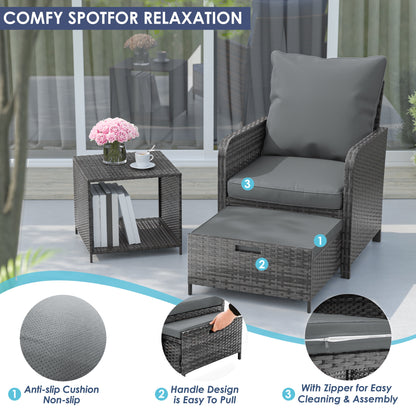 Balcony Furniture 5 Piece Patio Furniture Set, Outdoor Patio Chair , Navy