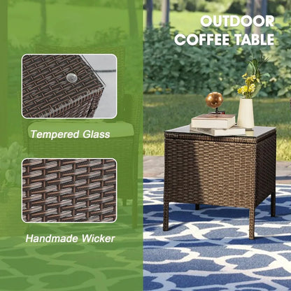 3 Pieces Patio Furniture Sets,Wicker Patio Set,Pe Rattan Patio Furniture,Patio Bistro Sets,Porch Furniture,Outdoor Conversation