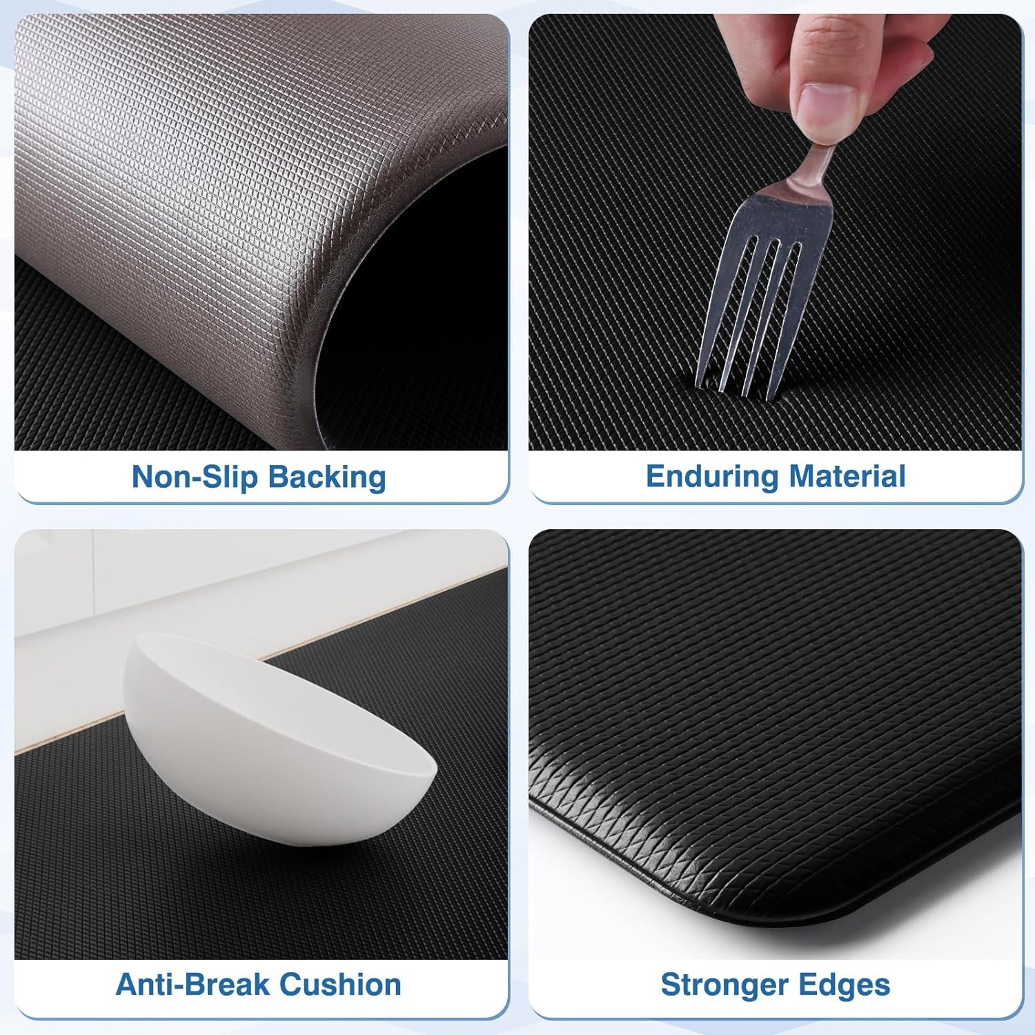 Kitchen Mats, 2PCS Kitchen Rugs, Cushioned anti Fatigue Kitchen Mats for Floor,