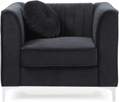 Delray Velvet Chair in Black