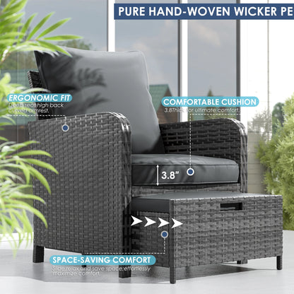 Balcony Furniture 5 Piece Patio Furniture Set, Outdoor Patio Chair , Navy